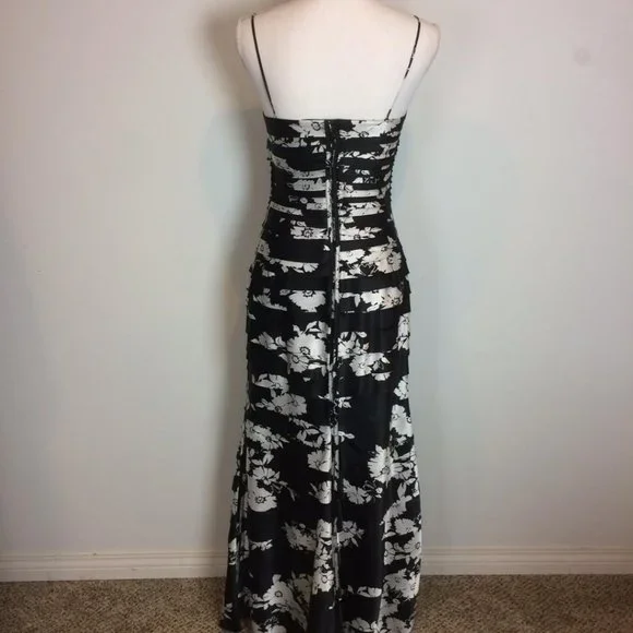 JS Collections Black and White Gown - Picture 2 of 9